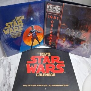 RARE Vintage Star Wars Calendars 1981 Empire Strikes Back Sealed 1980 And 1979